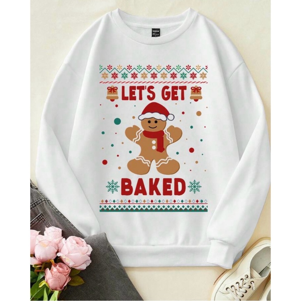 “Let’s Get Baked” Gingerbread Man Sweatshirt